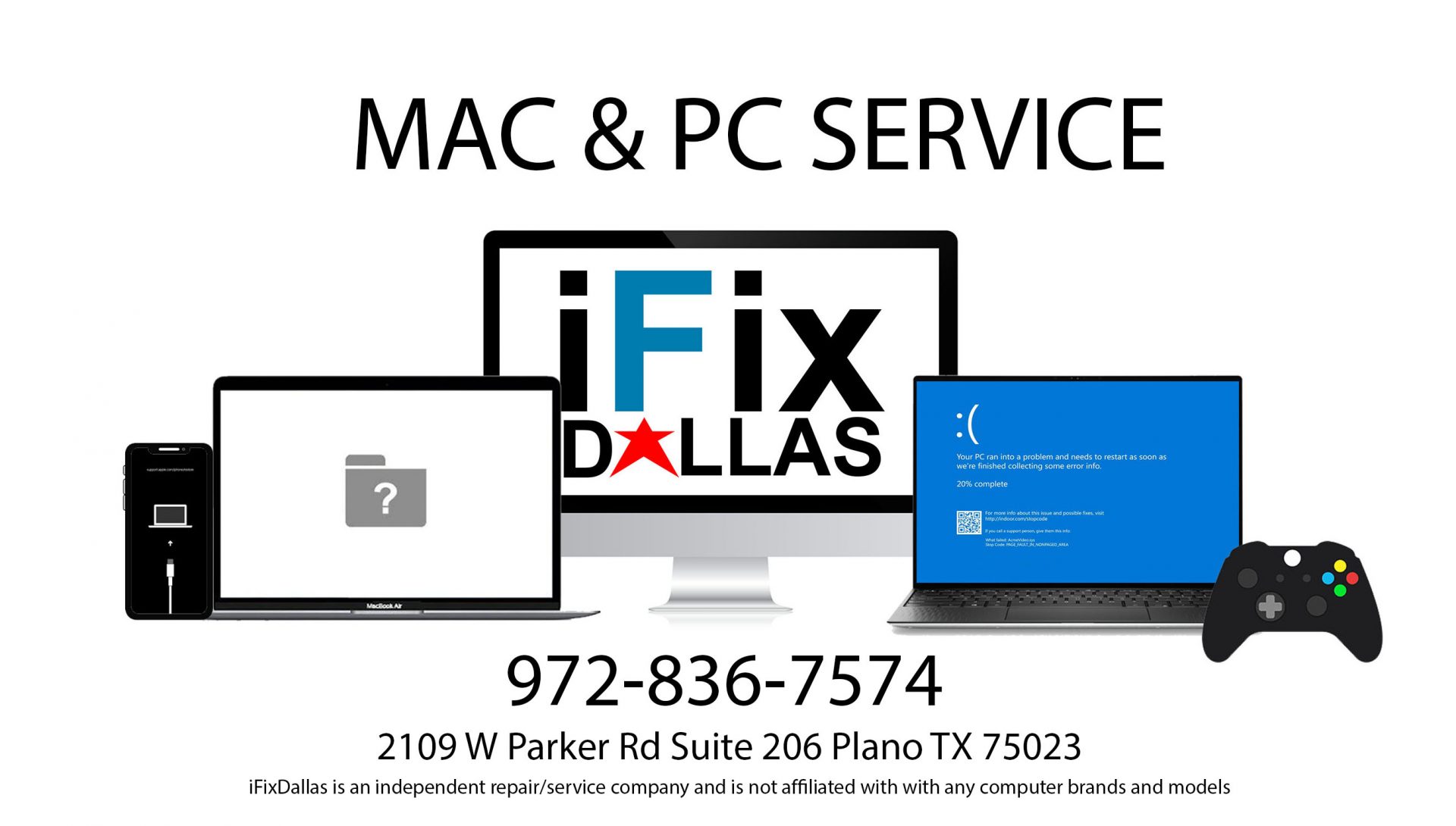 Servicio Reparación Mac y PC iFixDallas con Recuperación de Datos